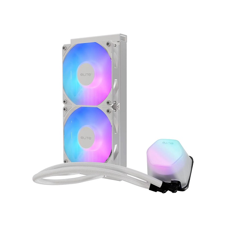 Sistema de Enfriamiento Liquido Cooler Master, 240 Elite Liquid ARGB, 240mm Dual Fan, 2100RPM, Blanco