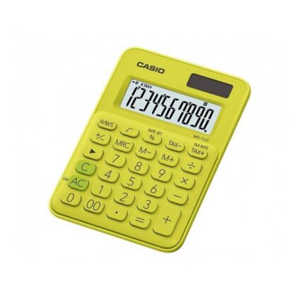 Calculadora CASIO de Mesa compacta de 10 Digitos, TAX para calculo de impuestos, Verde lima