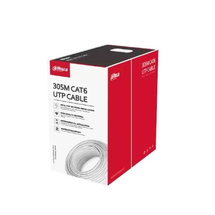 Caja de Cable UTP Cat6 DAHUA, 1000 Pies, Aleación, para interiores, Color Blanco