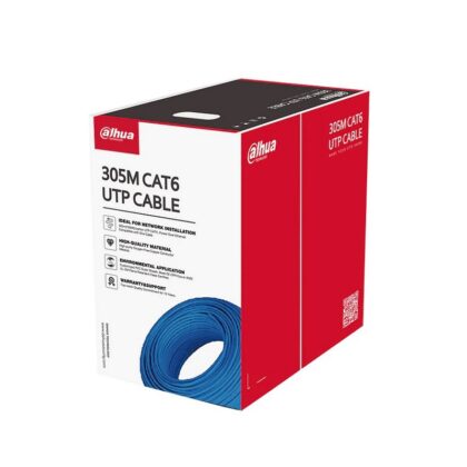 Caja de Cable UTP Cat6 DAHUA, 1000 Pies, Aleación, para interiores, Color Azul