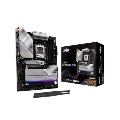 Tarjeta Madre ASRock X870 LiveMixer WiFi, AMD Ryzen Serie 9000 AM5, DDR5 8000, PCIe 5.0 M.2, SATA 6Gb/s, HDMI, Lan, ATX