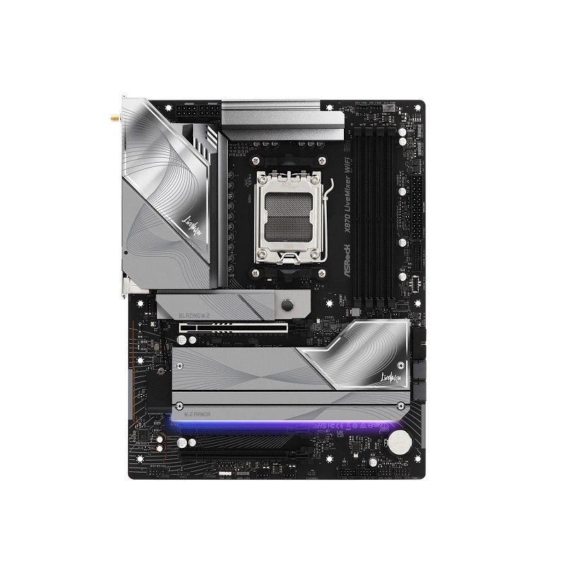 Tarjeta Madre ASRock X870 LiveMixer WiFi, AMD Ryzen Serie 9000 AM5, DDR5 8000, PCIe 5.0 M.2, SATA 6Gb/s, HDMI, Lan, ATX
