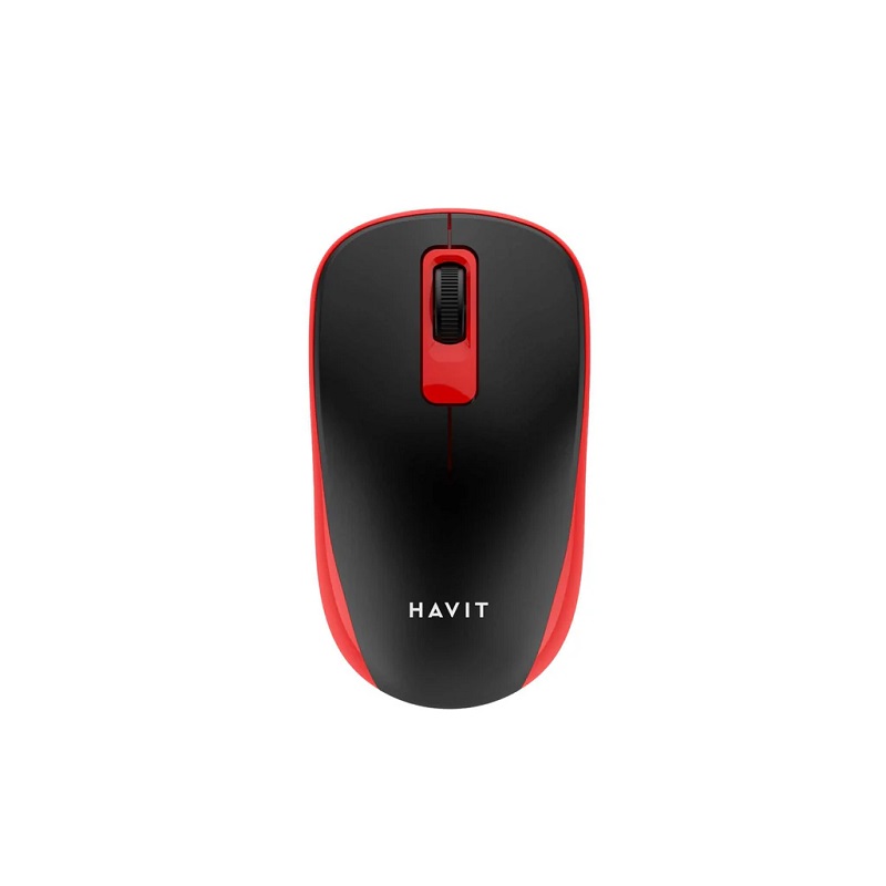 Ratón Inalambrico HAVIT MS626GT, Receptor USB, Negro/Rojo