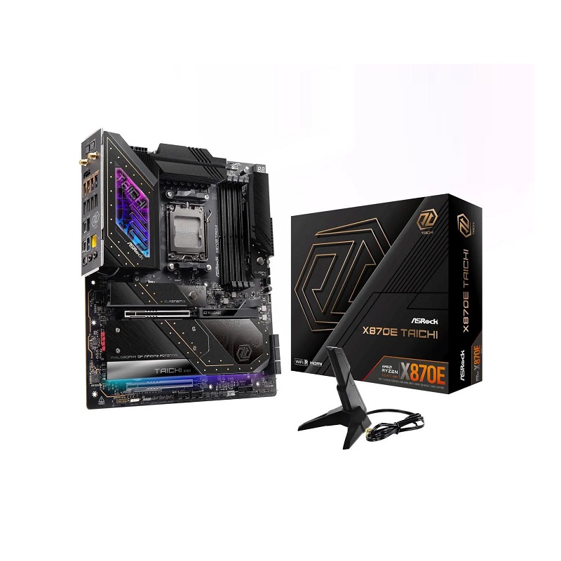 Tarjeta Madre ASRock X870E TAICHI, AMD AM5 RZ series 9000, DDR5 8200+(OC), M.2, PCIe 5.0, SATA 6, HDMI, E-ATX