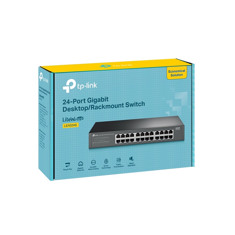 Switch TP-LINK LS1024G de Sobremesa con 24 puertos RJ45 a 10/100/1000Mbps Gigabit, Rack