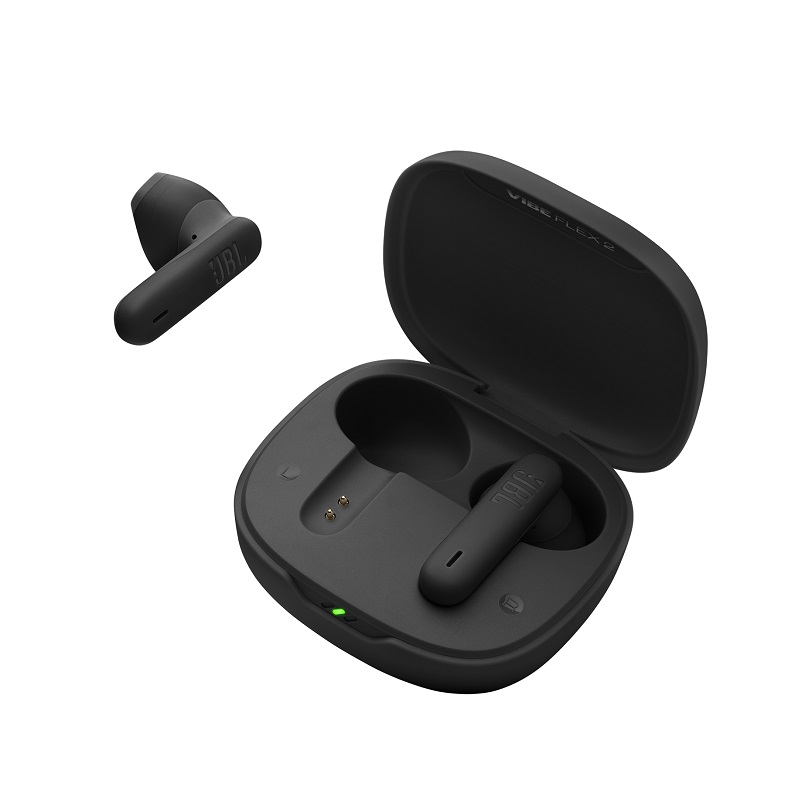 Audifonos JBL Vibe Flex 2, Con estuche de carga, Estéreo, conexión inalámbrica Bluetooth 5.3, IP54, Negro