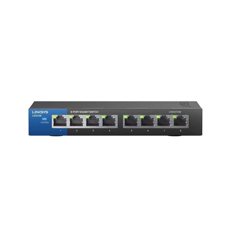Switch Gigabit LINKSYS LGS108, de 8 Puertos puertos 10/100/1000Mbps