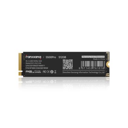 Disco Duro SSD Fanxiang S500 Pro, de 512GB, NVMe M.2 2280 PCIe 3.0, TLC 3D NAND, Lectura de 3500MB/s