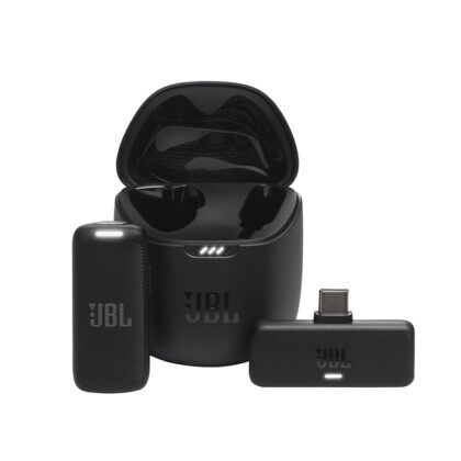 Micrófono JBL Quantum Stream, conexión inalámbrica USB-C dongle 2.4GHz, hasta 100M de alcance, color Negro