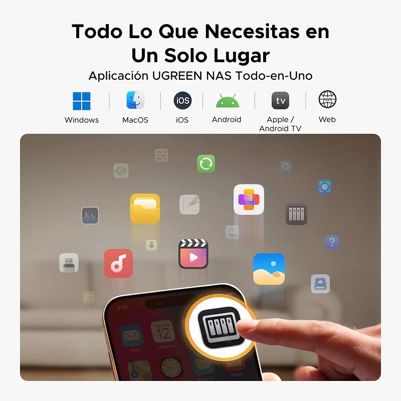 NAS UGREEN DH2300 NASync, para 2 Discos, CPU de 8 Núcleos, 4GB RAM, Conexión NFC One-Touch, 2x USB 3.2, 1x Lan 1GbE, 1x HDMI 4K
