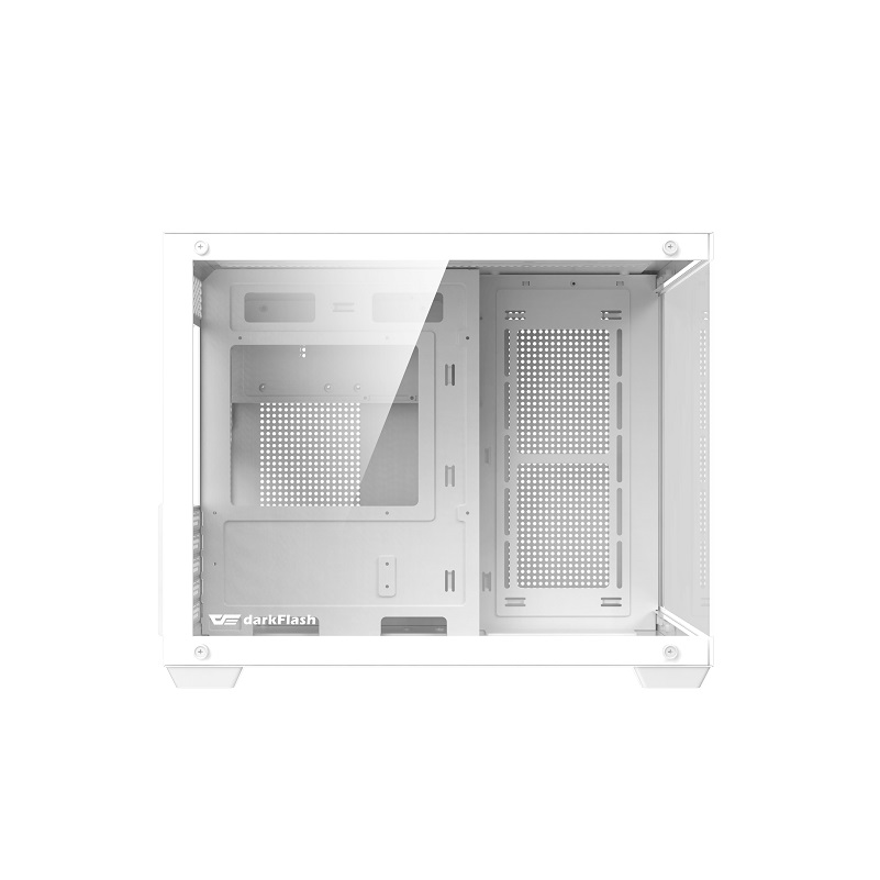 Gabinete Gaming DarkFlash B275 Pro, Micro ATX, Panel lateral y frontal de vidrio templado, 6x Fan incluidos, Color Blanco