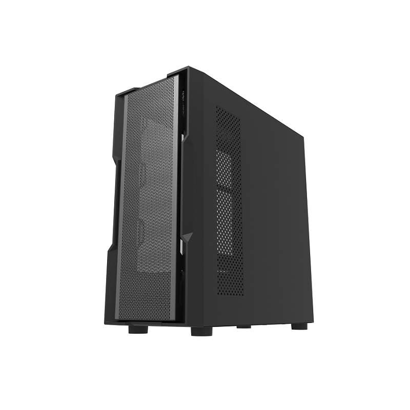 Gabinete Gaming DarkFlash DK431 MESH, E-ATX/M-ATX/ATX, Panel lateral y frontal de vidrio templado, incluye 4 abanicos ARGB, Color Negro