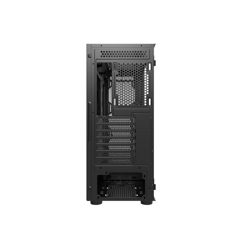 Gabinete Gaming DarkFlash DK431 MESH, E-ATX/M-ATX/ATX, Panel lateral y frontal de vidrio templado, incluye 4 abanicos ARGB, Color Negro