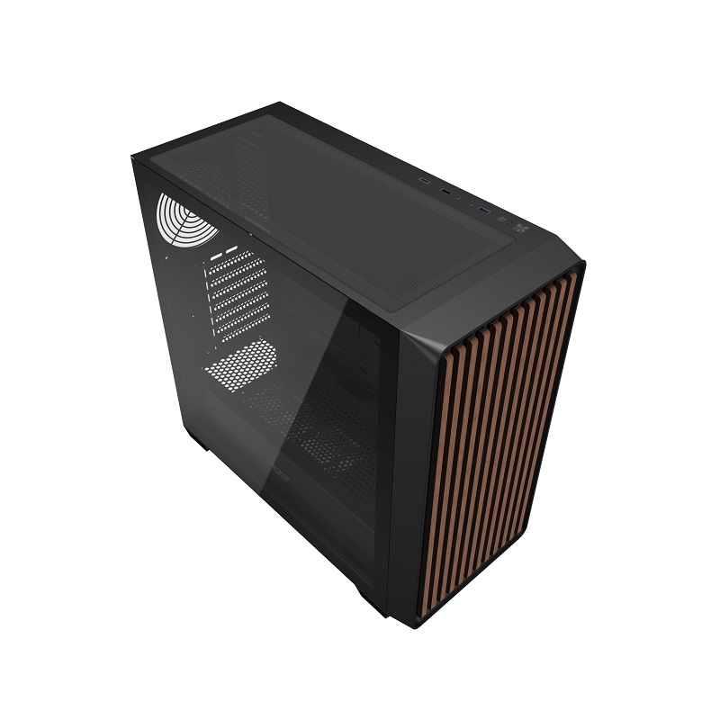 Gabinete Gaming DarkFlash DS900WD, ATX Mid Tower, Panel lateral y frontal de vidrio templado, Color Negro