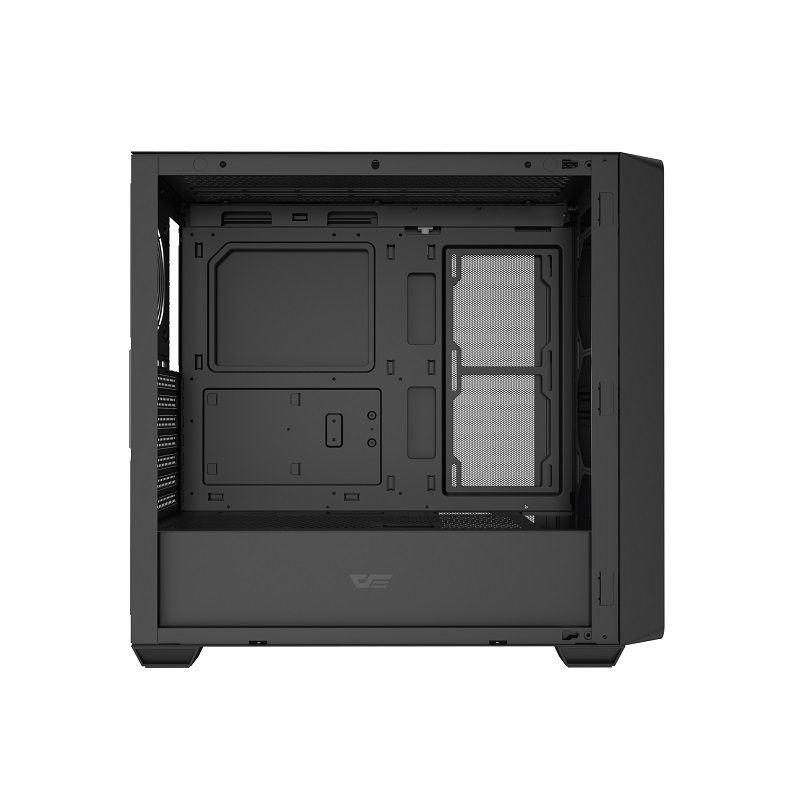 Gabinete Gaming DarkFlash DS900WD, ATX Mid Tower, Panel lateral y frontal de vidrio templado, Color Negro