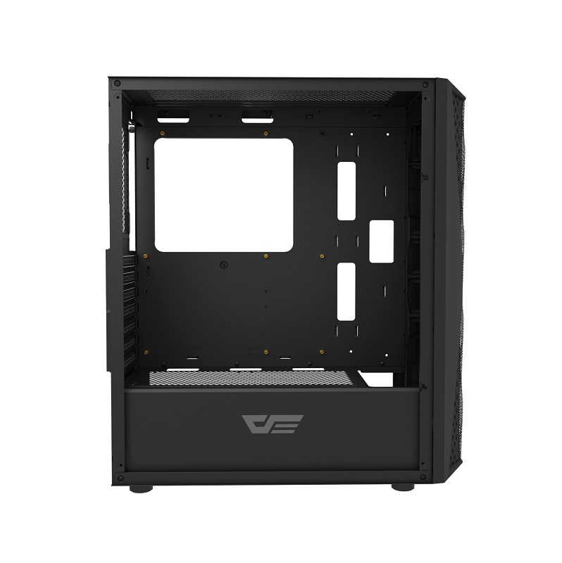 Gabinete Gaming DarkFlash DK352 Mesh, ATX Mid Tower, Panel lateral de vidrio templado, incluye 4 abanicos ARGB, Color Negro