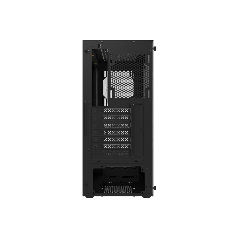 Gabinete Gaming DarkFlash DK352 Mesh, ATX Mid Tower, Panel lateral de vidrio templado, incluye 4 abanicos ARGB, Color Negro