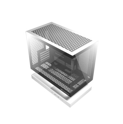 Gabinete Gaming DarkFlash FLOATRON F1, Micro ATX, Panel lateral y frontal de vidrio templado, Color Blanco/Negro
