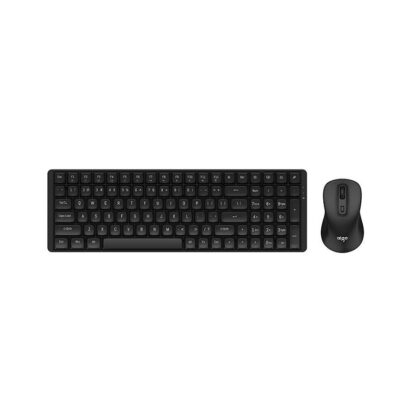 Combo Teclado Mecánico y ratón AIGO CK100, Conexión inalámbrica 2,4 GHz, Switch Rojo, Inglés, Negro (DarkFlash)