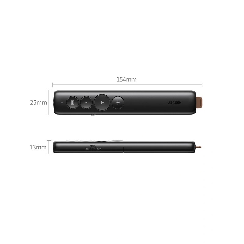 Presentador Inalámbrico UGREEN LP479, puntero Láser, Conexión USB 2.4GHz, alcance de hasta 100 Metros
