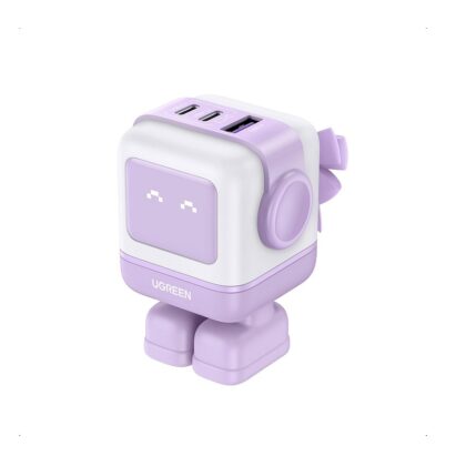 Cargador de Pared UGREEN Nexode RG CD361, 3 puertos USB, 2x USB Tipo C, 1x USB-A, carga rápida GaN 65W, Púrpura