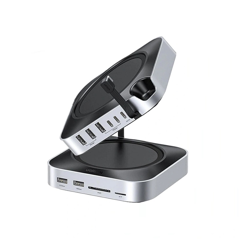Docking Station UGREEN 11 en 1 CM841, puertos USB-C y USB-A 10Gbps, UHS‑II SD/TF, MicroSD, soporta hasta 8 TB SSD M.2