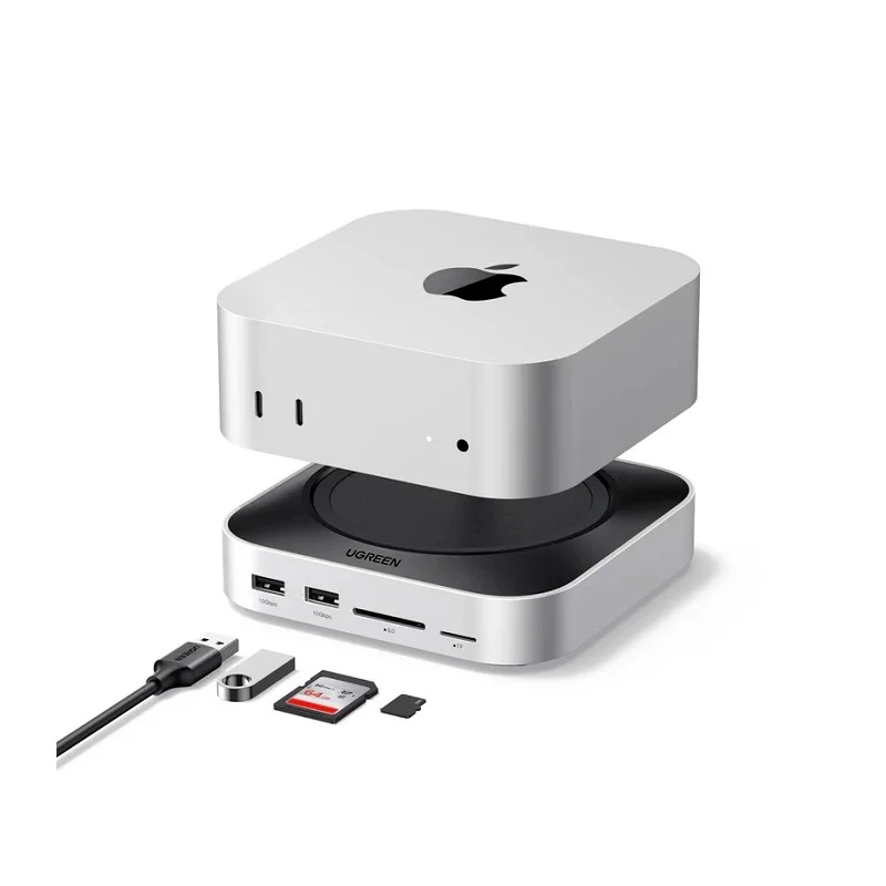 Docking Station UGREEN 11 en 1 CM841, puertos USB-C y USB-A 10Gbps, UHS‑II SD/TF, MicroSD, soporta hasta 8 TB SSD M.2