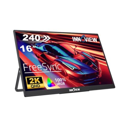 OPEN BOX - Monitor LED portátil InnoView PM408 de 16" 2K QHD 240Hz, IPS, puertos mini HDMI y USB Tipo C
