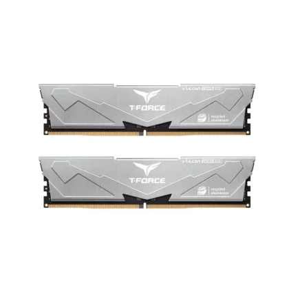 Memoria RAM DDR5 32GB (2x 16GB) 6400Mhz DIMM Team Group PC5-51200, CL38, 1.35V, T-Force Vulcan ECO, Plateado