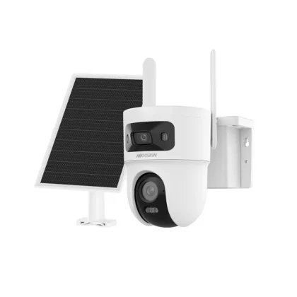 Cámara IP Mini PT Hikvision, 2.8+4mm, 4+4MP, IR 30m, 4G LTE, Audio bidireccional, IP65, Plástica, Incluye panel solar