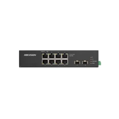 Switch Hikvision DS-3T0510HP-E/HS de 8 Puertos (6 Puertos Gigabit PoE+, 2 Puertos Gigabit PoE++, 2 Puertos SFP), 120W