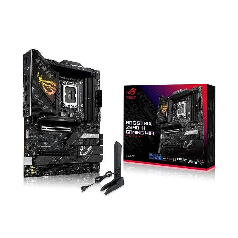 Tarjeta Madre ASUS ROG STRIX Z890-H GAMING WIFI, LGA 1851, DDR5 9066, PCIe5.0 M.2, Thunderbolt 4, HDMI, DisplayPort, LAN, ATX, RGB