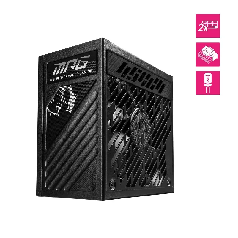 Fuente de Poder MSI MPG A1000GS II, 1000W, Full Modular, 80 Plus GOLD, Compatible con PCIe 5.1 y ATX 3.1, ATX 12V