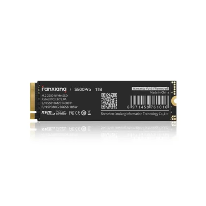 Disco Duro SSD Fanxiang S500 Pro, de 1TB, NVMe M.2 2280 PCIe 3.0, TLC 3D NAND, Lectura de 3500MB/s