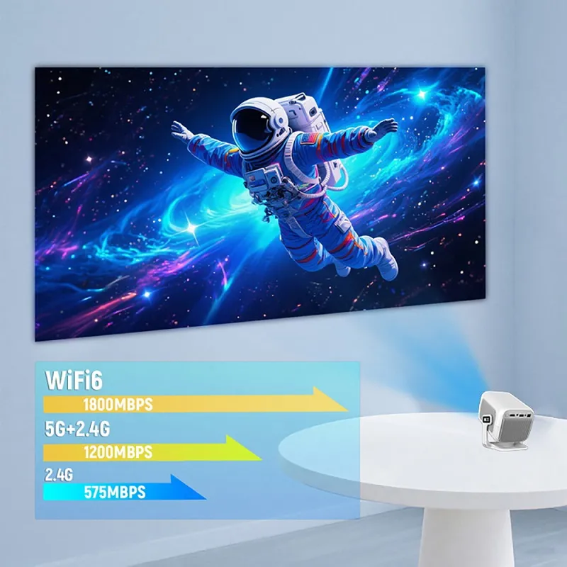 Proyector TP300, FHD 1080p 8K, 450 lumenes, Bluetooth 5.2, WiFi 2.4 + 5G, HDMI, USB, Android 14