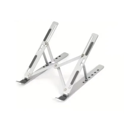 Base T-VISION AW221604, diseño plegable para Tablets y Laptops de hasta 16", color Plateado