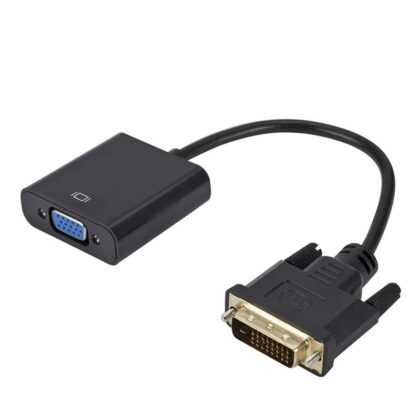 Adaptador T-VISION de DVI-D 24+1 Macho a VGA Hembra, 1080p, Negro