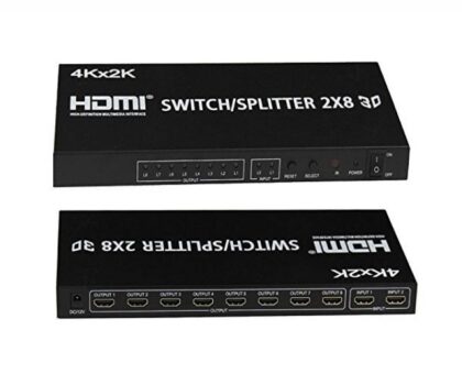 Switch/Splitter HDMI (2x8) de 8 puertos de salida, HDMI 1.4A, Ultra HD , 3D, 4Kx2K