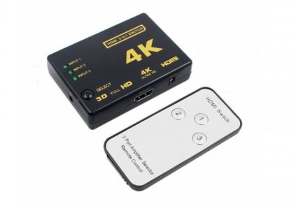 Switch de HDMI de 3 puerto HDMI-3x1, Full HD, con control y sensor IR