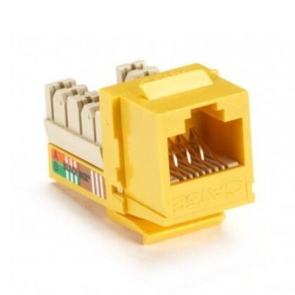 Jack LANPRO sin blindaje CAT5e RJ45, X-CLASS, serie 8000, compatible con keystone con IDC de 90, color Amarillo