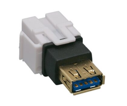 Jack Keystone LANPRO USB 3.0 A Female to A Female Keystone Jack, Flush Type, chapado en oro