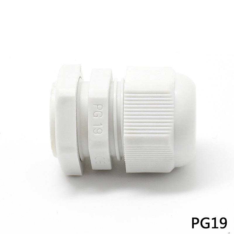 Conector de plastico PG19 blanco T-VISION, para Caja de interruptores con orificios de 25 mm, IP65