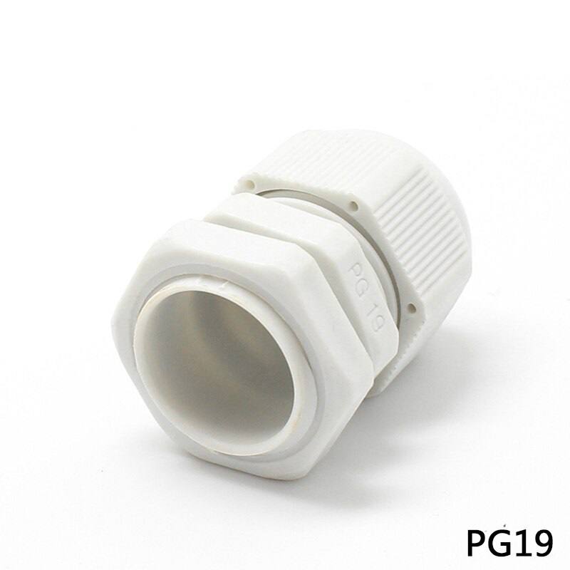 Conector de plastico PG19 blanco T-VISION, para Caja de interruptores con orificios de 25 mm, IP65