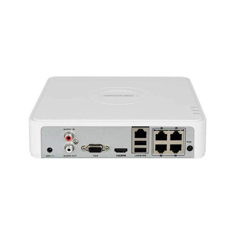 NVR Hikvision 4CH 1080P, Poe, Graba Hasta 6MP HDMI/VGA, Hasta 1x6TB