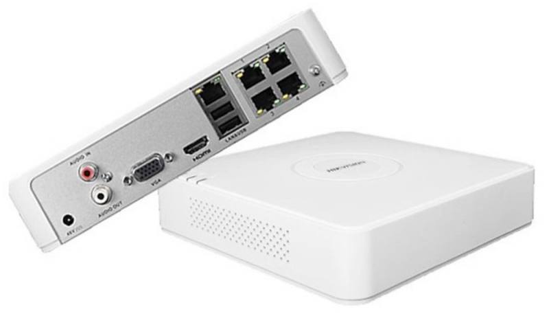 NVR Hikvision 4CH 1080P, Poe, Graba Hasta 6MP HDMI/VGA, Hasta 1x6TB