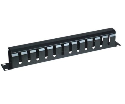 Organizador de cable T-VISION 1U, 19", 12 salidas, Metálico
