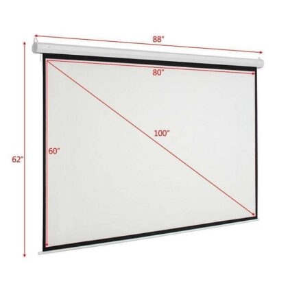 Pantalla de proyección Electrico Leadzm de 100", 80"x60" 4:3 HD con control remoto