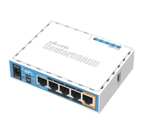 Router AP MIKROTIK Hap RB952UI-5AC2ND, CPU 650Mhz, 64MB Ram, 5 puertos rj45, 1 puerto POE