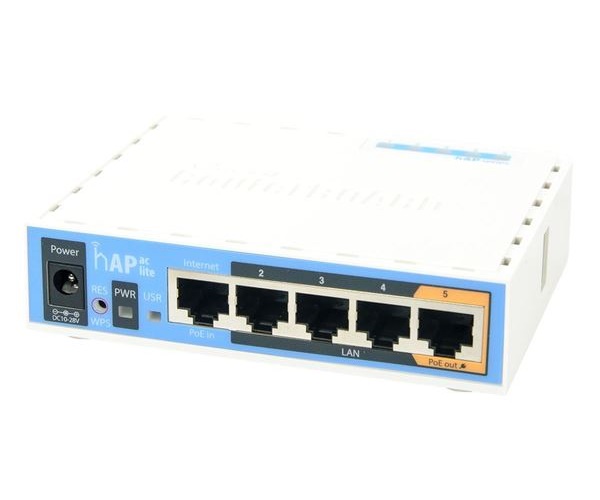 Router AP MIKROTIK Hap RB952UI-5AC2ND, CPU 650Mhz, 64MB Ram, 5 puertos rj45, 1 puerto POE
