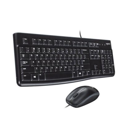Combo Teclado y Ratón LOGITECH MK120, Conexión USB, Inglés, Negro